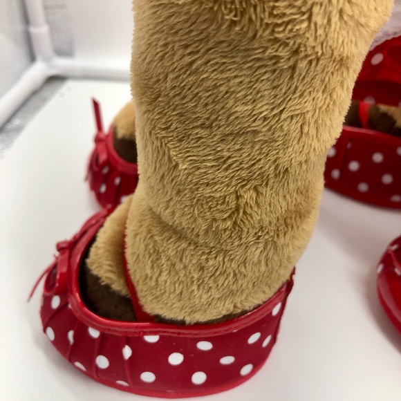 Build A Bear Rudolph LIGHT UP Red Nose & Clarice Plush Dress polka dot shoes - Picture 11 of 16